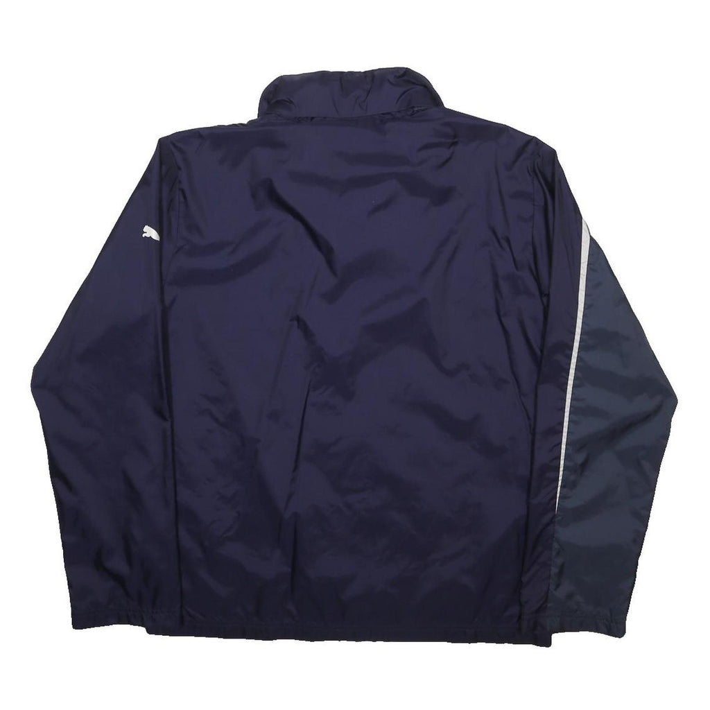 PUMA Mens Navy Blue Zip Track Jacket L Polyester Colourblock Athletic Sportswear