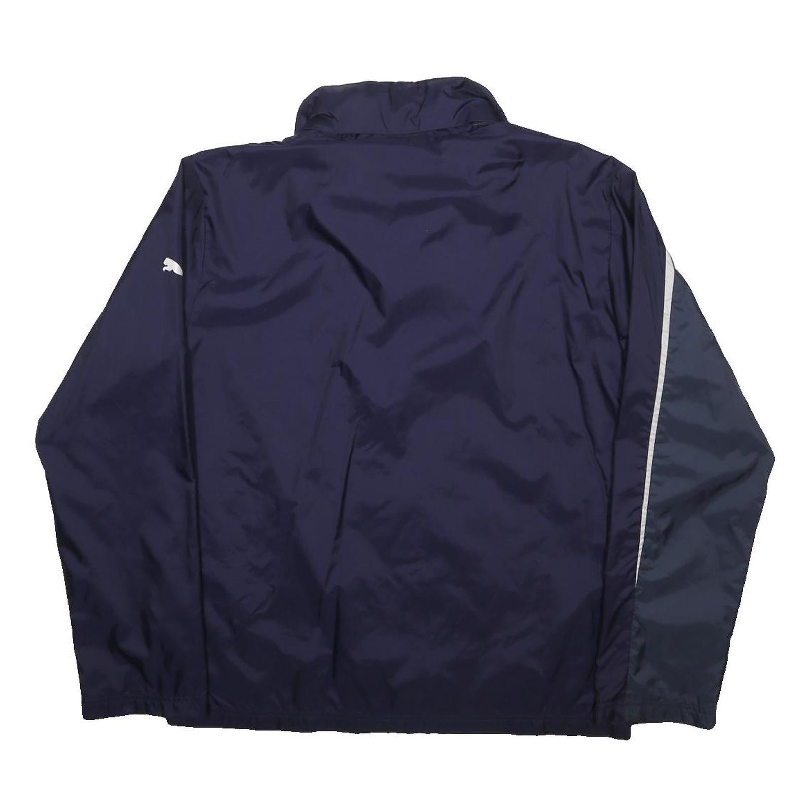 PUMA Mens Navy Blue Zip Track Jacket L Polyester Colourblock Athletic Sportswear