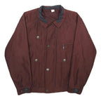 KING CLUB Mens Maroon Jacket S Polyester Plain Zip Closure Casual Wear