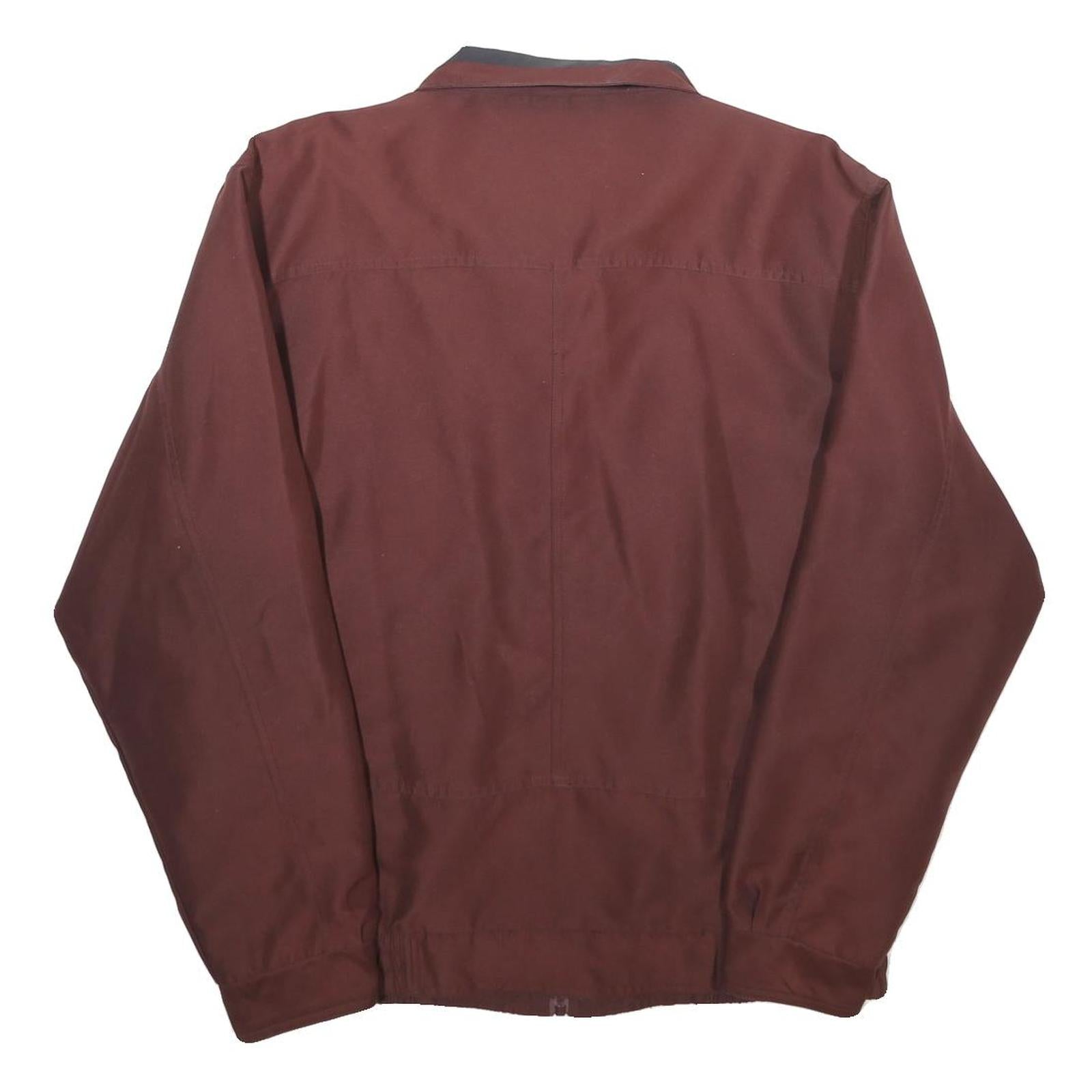KING CLUB Mens Maroon Jacket S Polyester Plain Zip Closure Casual Wear