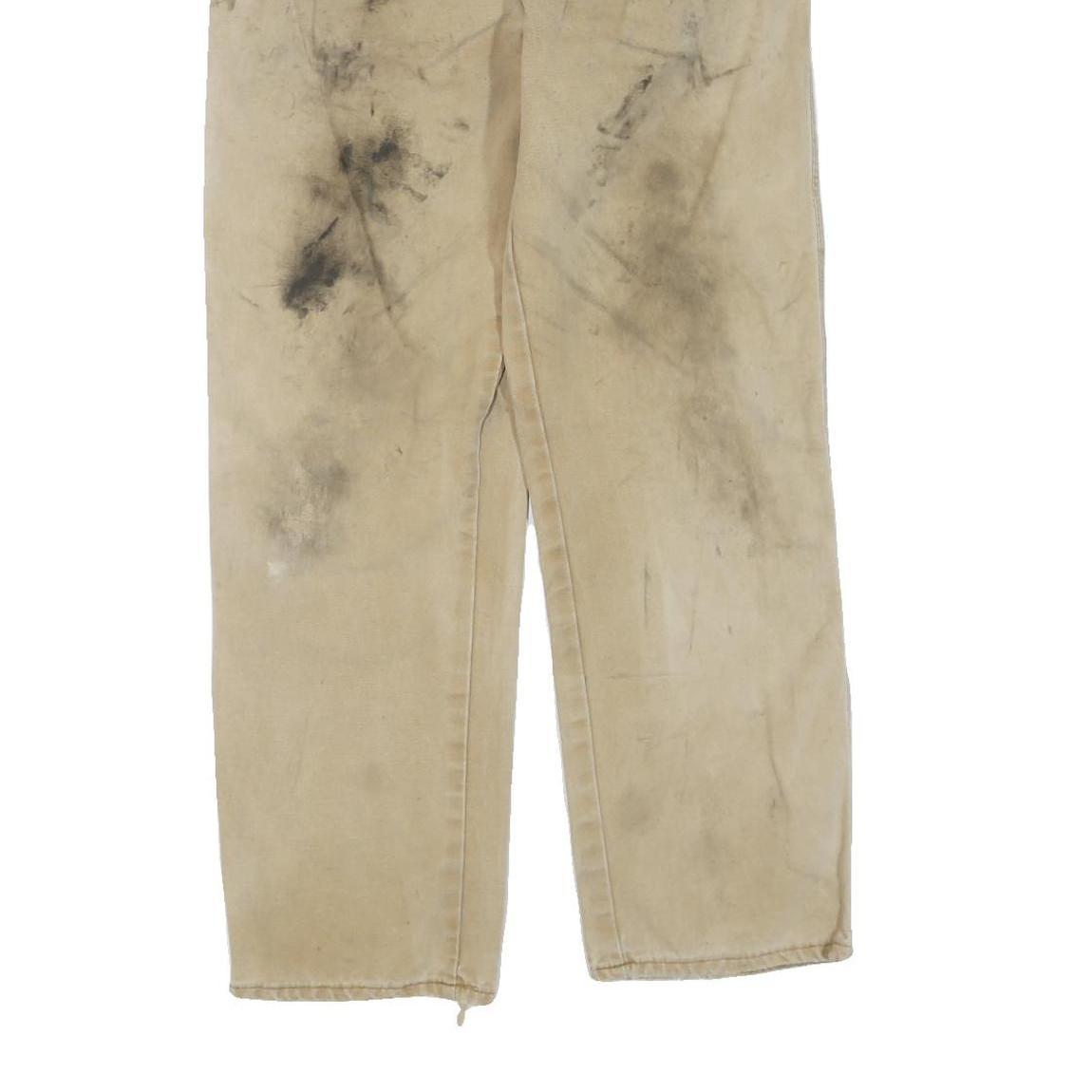 DICKIES Mens Regular Fit Beige Cotton Blend Trousers W34 L30 Workwear Durable