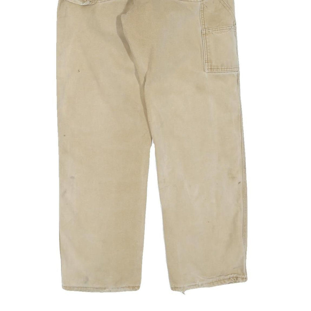 DICKIES Mens Regular Fit Beige Cotton Blend Trousers W34 L30 Workwear Durable