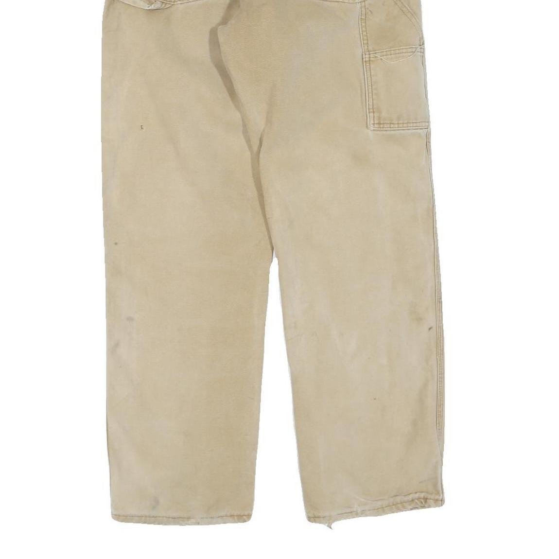 DICKIES Mens Regular Fit Beige Cotton Blend Trousers W34 L30 Workwear Durable