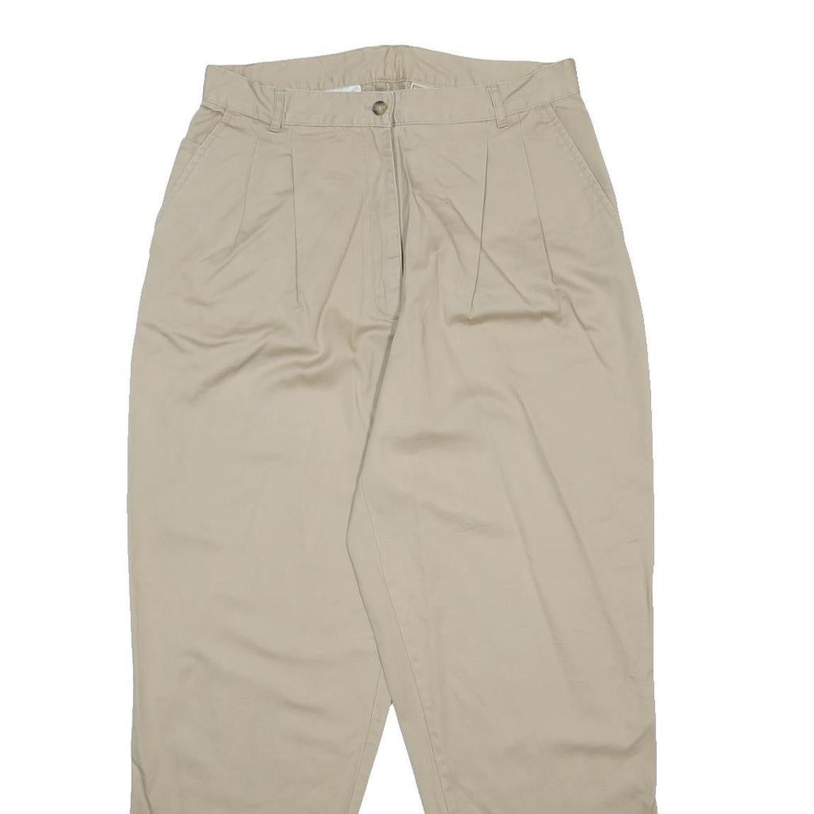 WOOLRICH Womens Cotton Relaxed Beige Trousers W31 L30 Casual Zip Closure