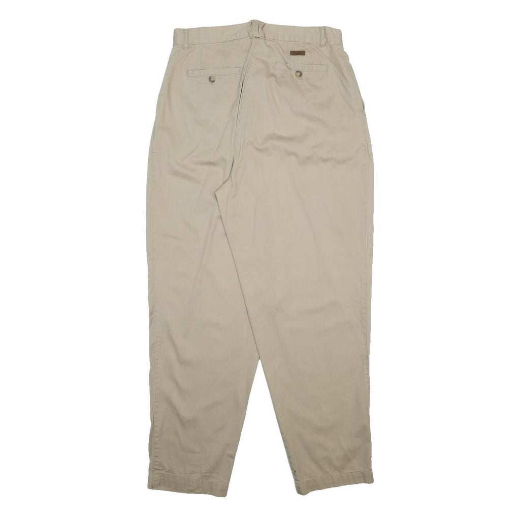 WOOLRICH Womens Cotton Relaxed Beige Trousers W31 L30 Casual Zip Closure