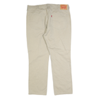 LEVI'S Mens Cotton Blend Beige Regular Straight Trousers W38 L30 Classic Zip