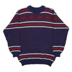 DALE OF NORWAY Womens Blue & Red Patterned Jumper Crew Neck Chunky Knit M Wool
