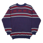 DALE OF NORWAY Womens Blue & Red Patterned Jumper Crew Neck Chunky Knit M Wool