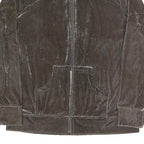 YAMAMAY Womens Brown Velvet Zip Jacket L Polyester Blend Casual Lightweight