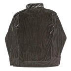 YAMAMAY Womens Brown Velvet Zip Jacket L Polyester Blend Casual Lightweight