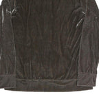 YAMAMAY Womens Brown Velvet Zip Jacket L Polyester Blend Casual Lightweight