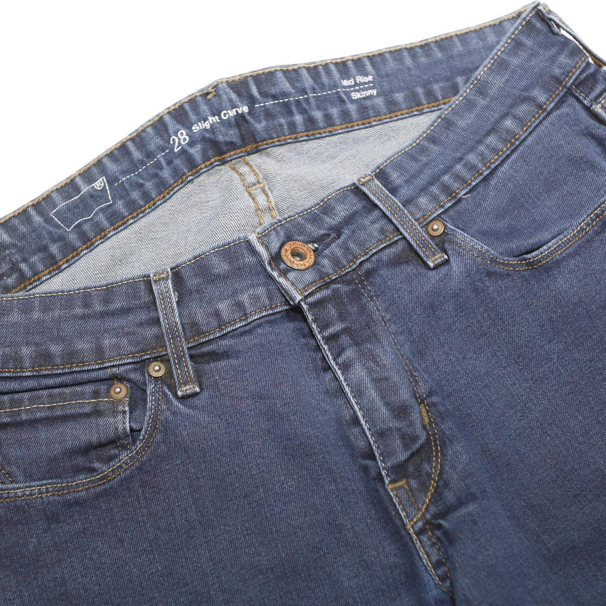 LEVI'S Womens Slim Blue Denim Jeans W28 L34 Classic Zip Cotton Blend