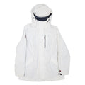 TOMMY HILFIGER Womens White Outdoor Jacket S Polyester Blend Hooded Zip Plain