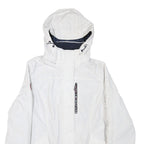 TOMMY HILFIGER Womens White Outdoor Jacket S Polyester Blend Hooded Zip Plain