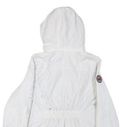 TOMMY HILFIGER Womens White Outdoor Jacket S Polyester Blend Hooded Zip Plain
