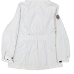 TOMMY HILFIGER Womens White Outdoor Jacket S Polyester Blend Hooded Zip Plain