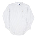 RALPH LAUREN Mens White & Light Blue Striped Shirt XL Classic Fit Cotton Blend