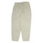 Beige Womens Cotton Regular Fit Straight Leg Trousers W28 L26 Casual Zip Closure