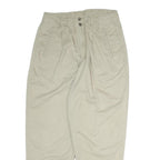Beige Womens Cotton Regular Fit Straight Leg Trousers W28 L26 Casual Zip Closure