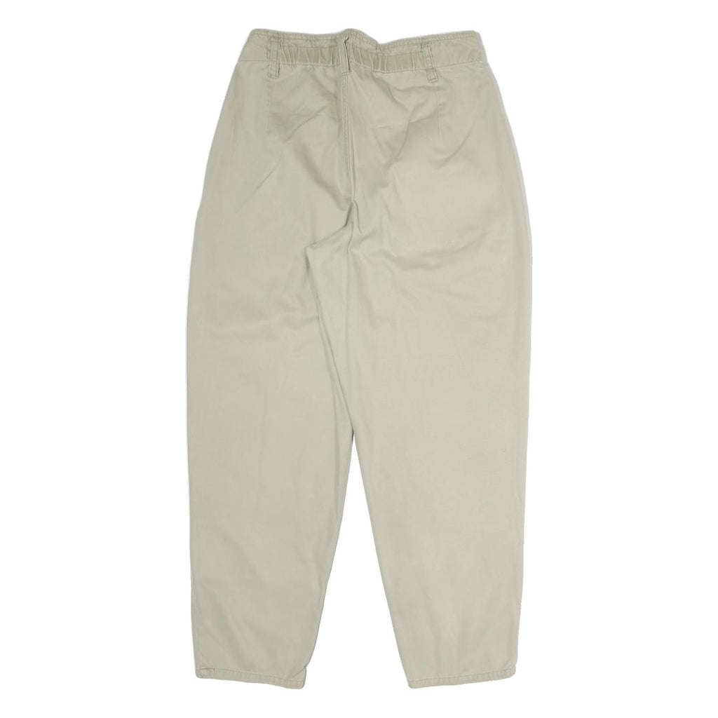 Beige Womens Cotton Regular Fit Straight Leg Trousers W28 L26 Casual Zip Closure