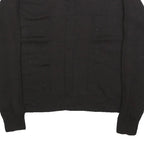 CALVIN KLEIN Womens Black Plain Wool Pullover V-Neck Regular L Jumper Knitwear