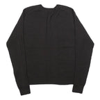 CALVIN KLEIN Womens Black Plain Wool Pullover V-Neck Regular L Jumper Knitwear