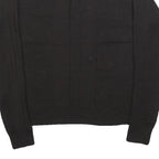 CALVIN KLEIN Womens Black Plain Wool Pullover V-Neck Regular L Jumper Knitwear