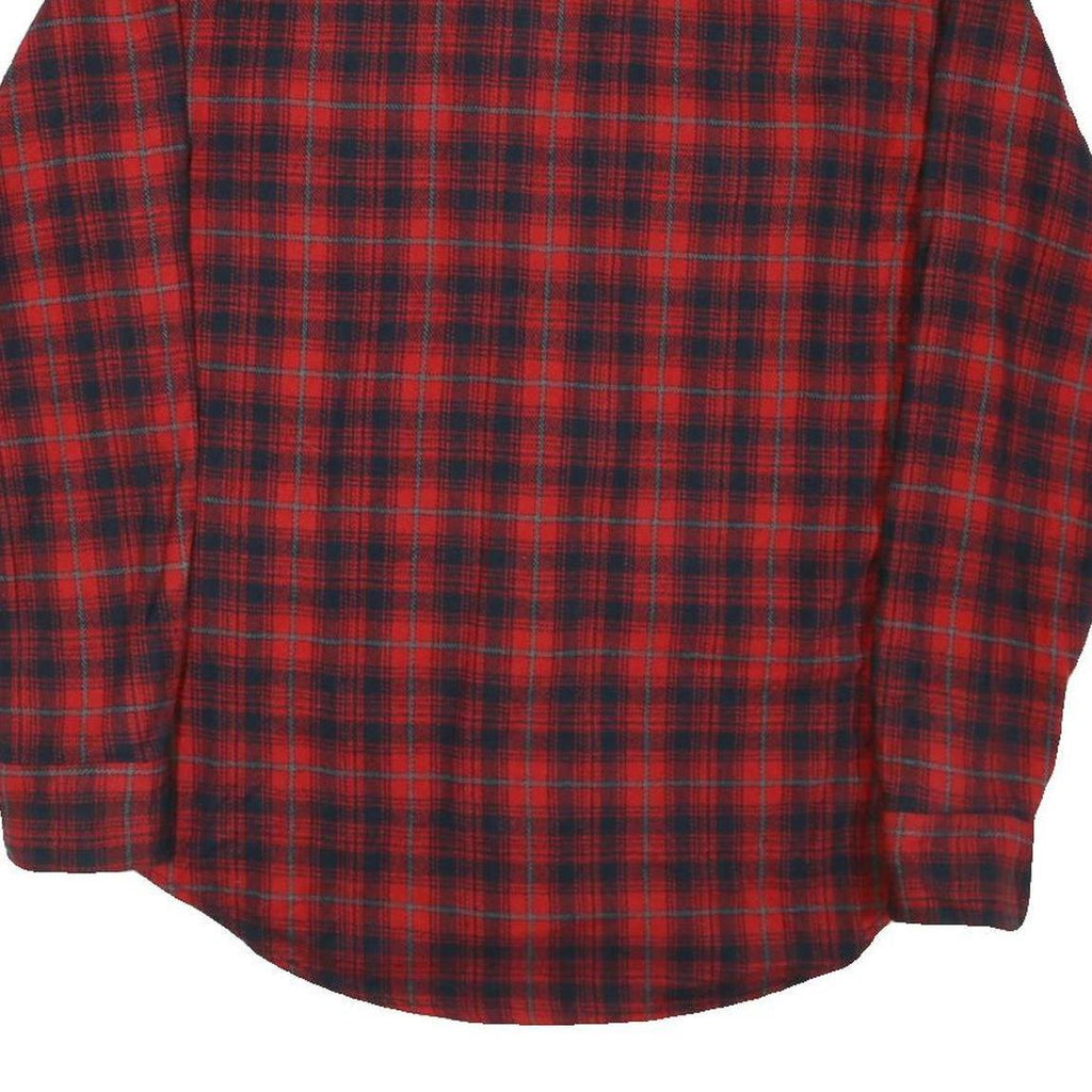 NOBLE Mens Red & Navy Check Shirt M Cotton Blend Long Sleeve Casual Flannel