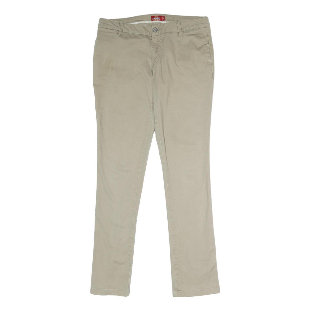 DICKIES Womens Cotton Blend Beige Regular Fit Straight Trousers W32 L32 Workwear