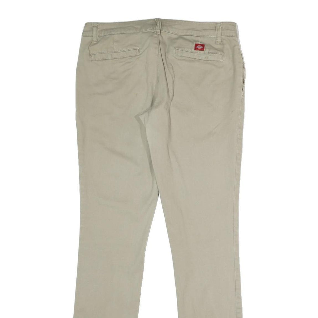 DICKIES Womens Cotton Blend Beige Regular Fit Straight Trousers W32 L32 Workwear