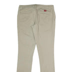 DICKIES Womens Cotton Blend Beige Regular Fit Straight Trousers W32 L32 Workwear