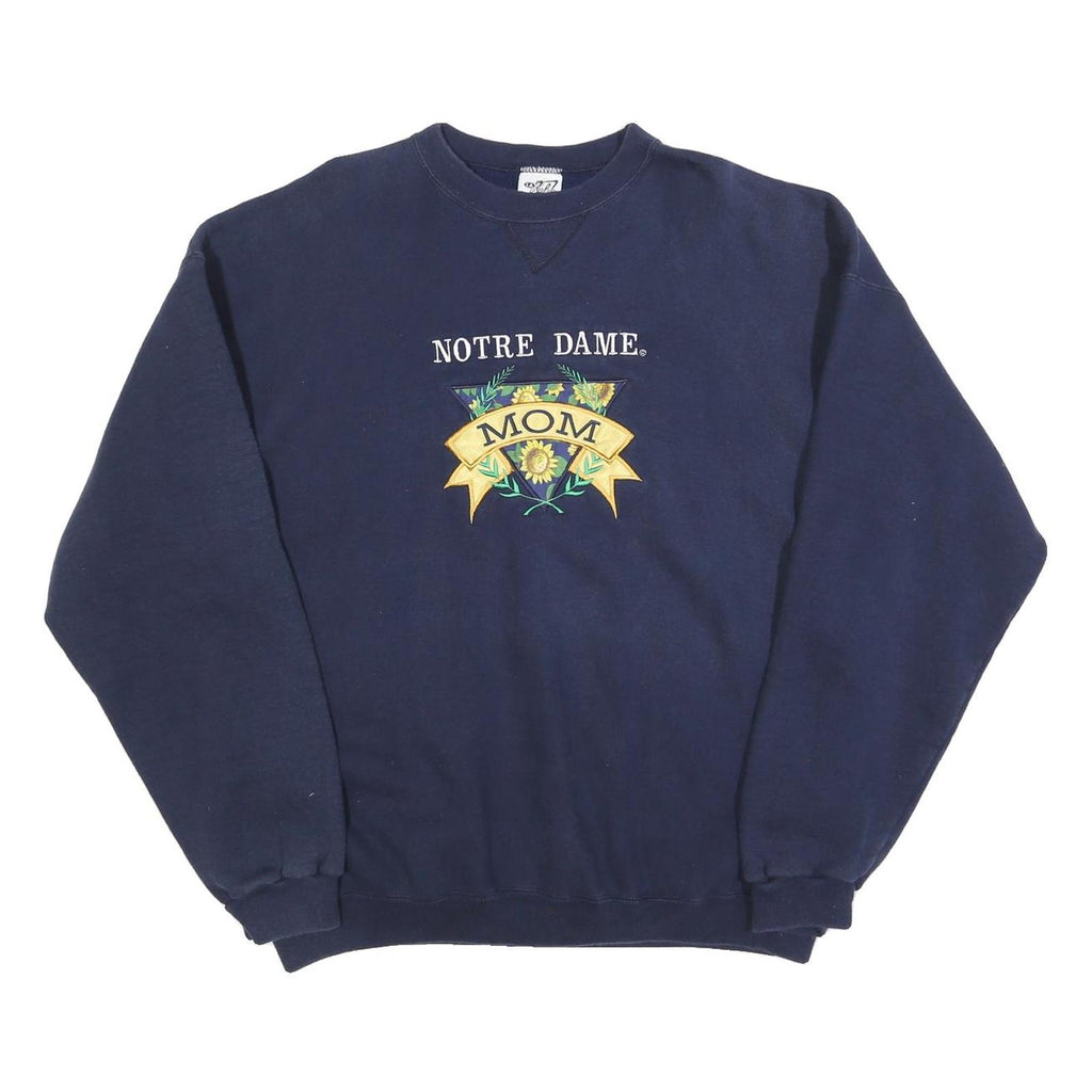 LA RED FORD Womens Navy Blue Notre Dame Mom Crew Neck 2XL Cotton Blend