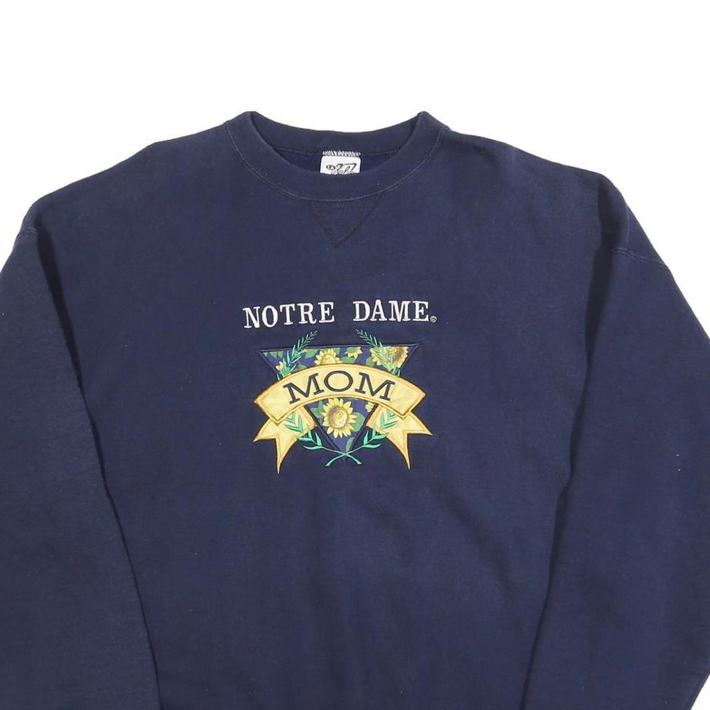 LA RED FORD Womens Navy Blue Notre Dame Mom Crew Neck 2XL Cotton Blend