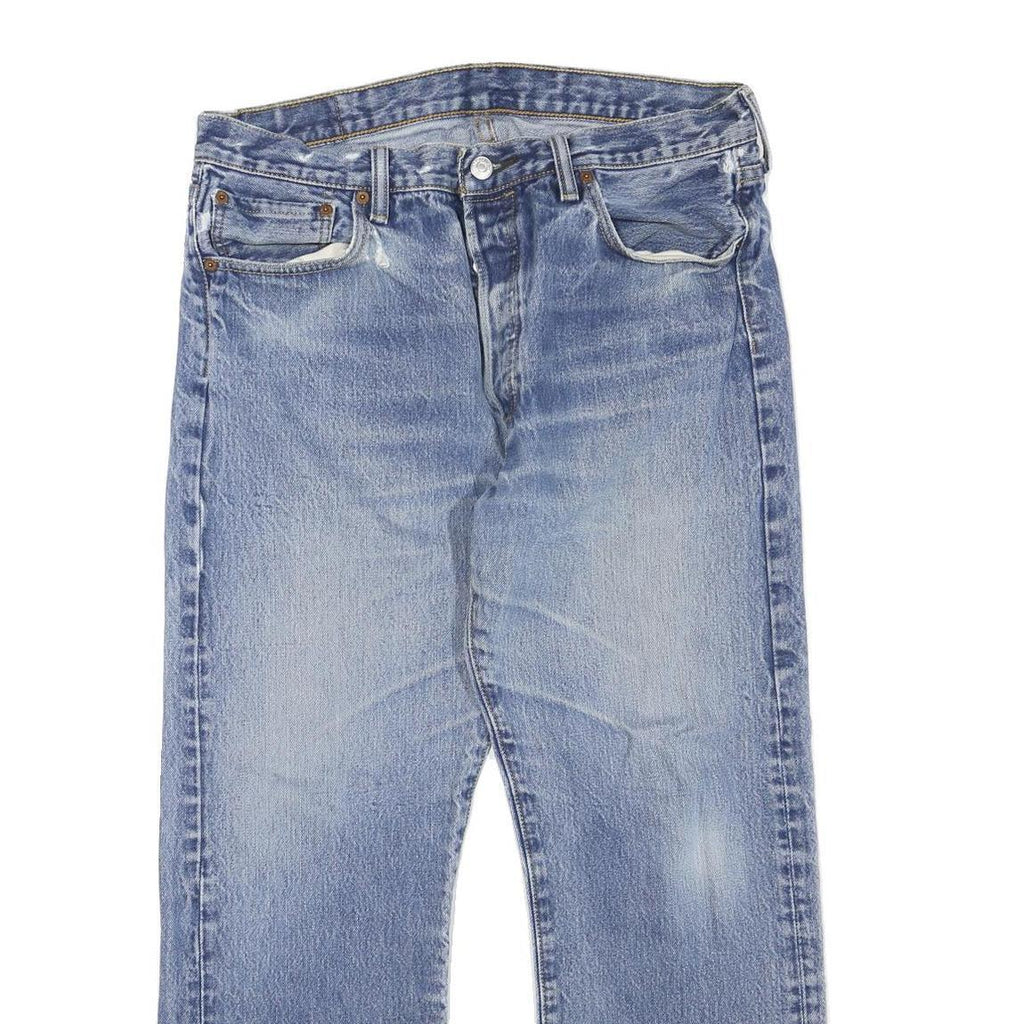 LEVI'S 501 Mens Jeans Blue Regular Straight Denim Light W36 L26 Classic Fit