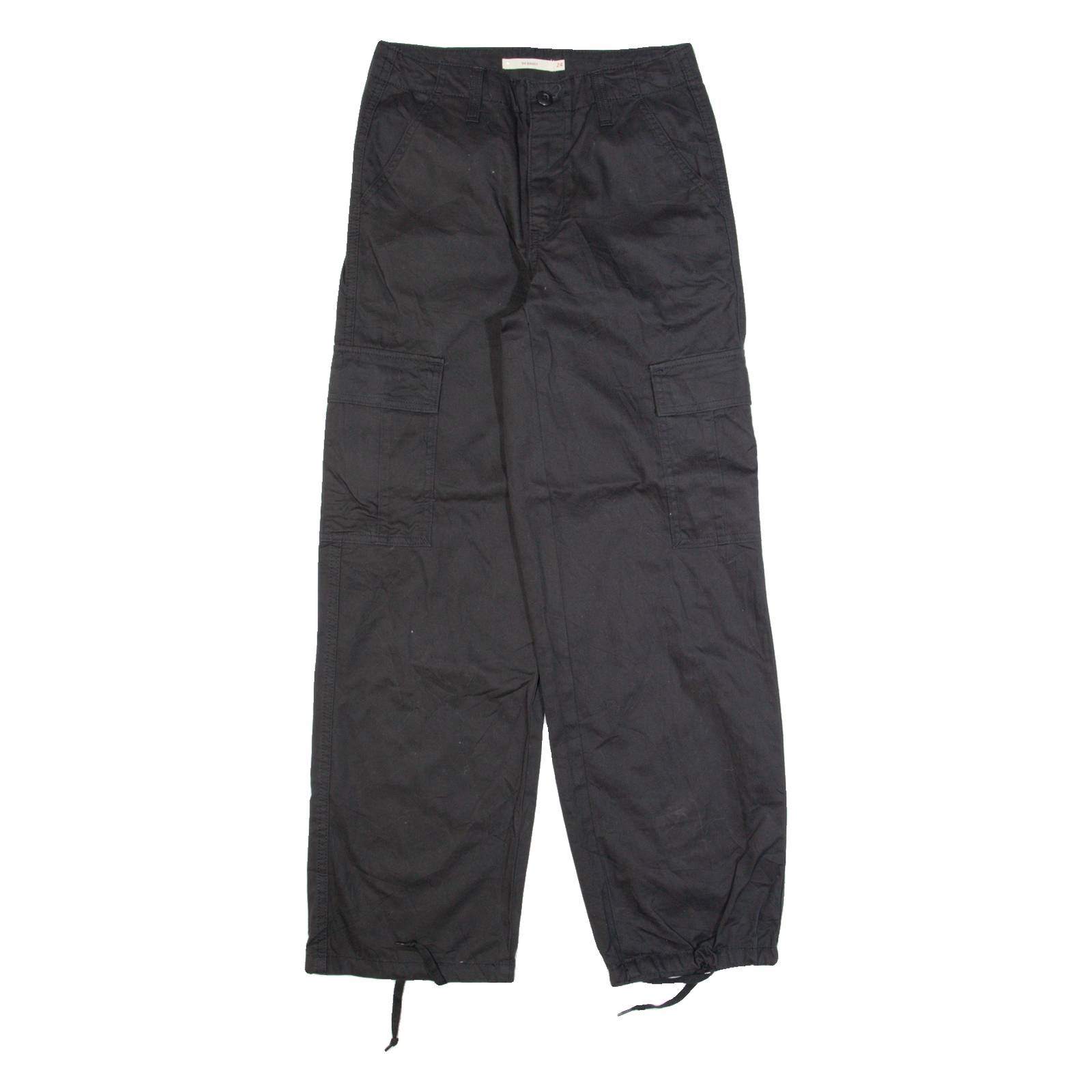 LEVI'S 95 Baggy Womens Trousers Black Relaxed Straight W24 L30