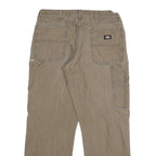 DICKIES Mens Regular Fit Beige Work Trousers W34 L30 Cotton Blend Zip