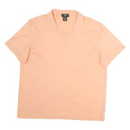 CALVIN KLEIN Mens Peach Short Sleeve Plain XL Cotton Polo Shirt Casual Wear
