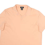 CALVIN KLEIN Mens Peach Short Sleeve Plain XL Cotton Polo Shirt Casual Wear