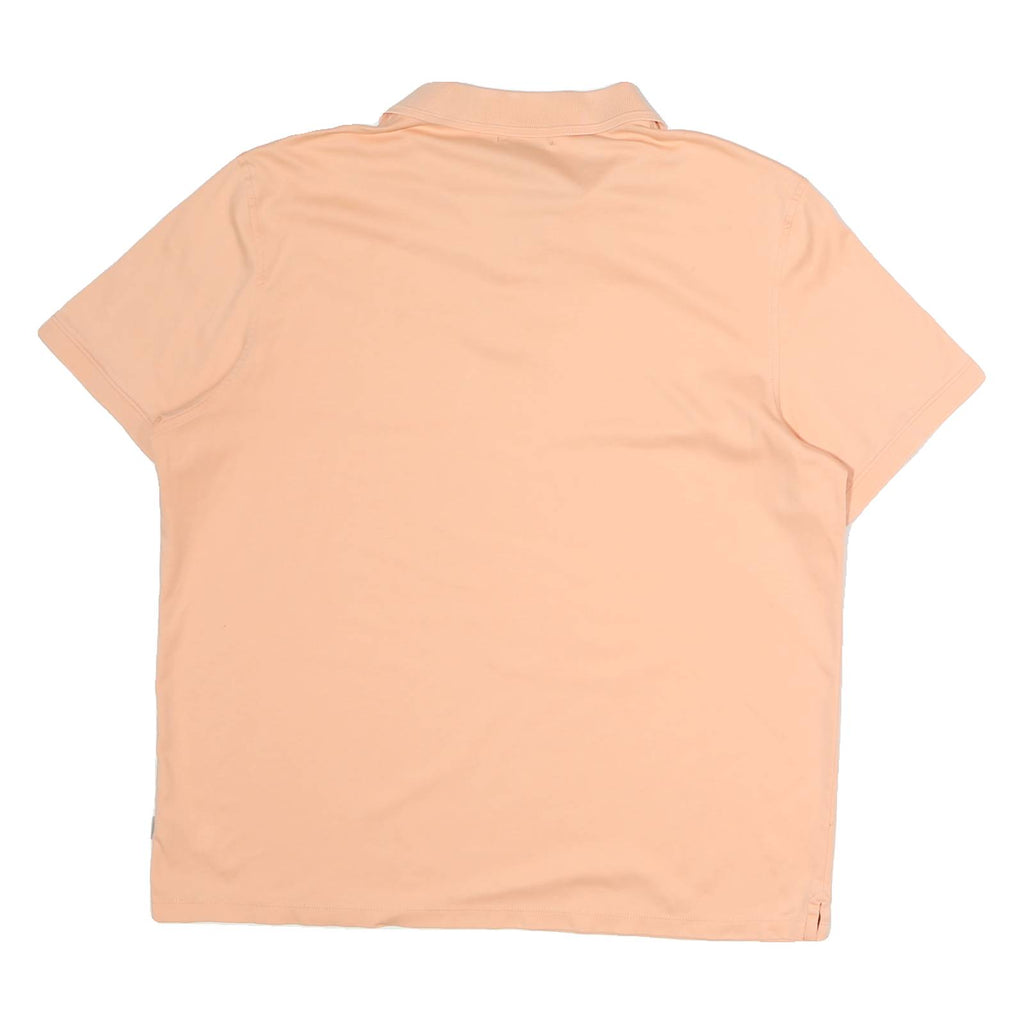 CALVIN KLEIN Mens Peach Short Sleeve Plain XL Cotton Polo Shirt Casual Wear