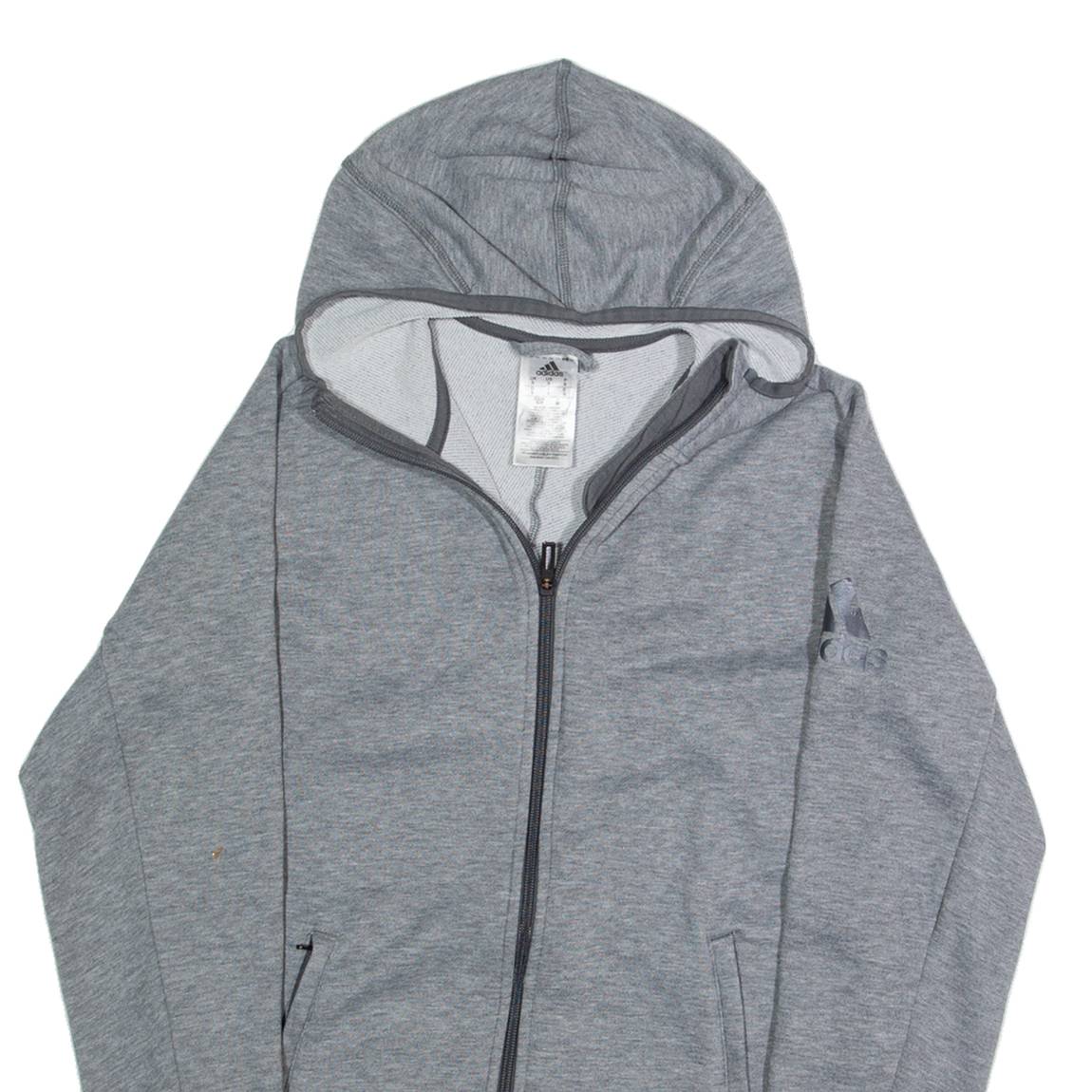 ADIDAS Mens Jacket Grey Hooded S