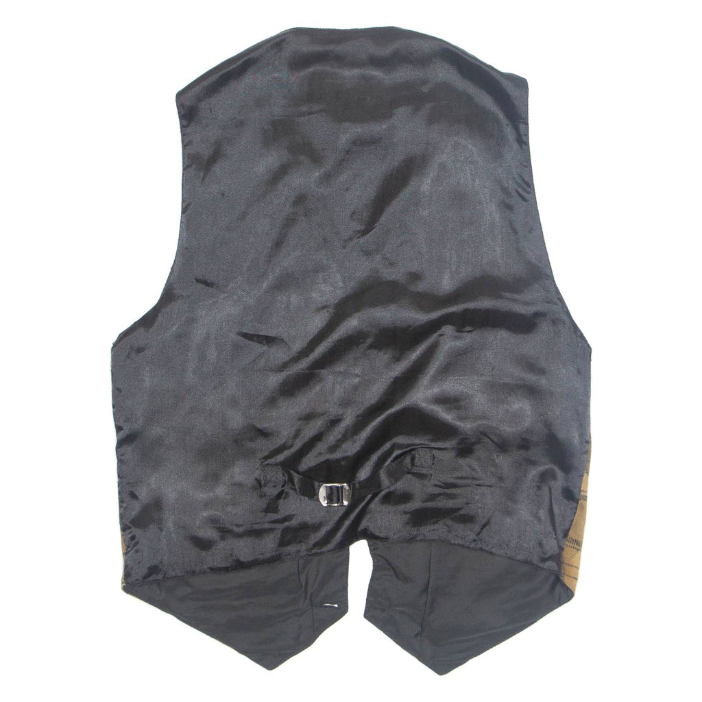 Womens Printed Waistcoat Brown V-Neck Sleeveless Crazy Pattern XL