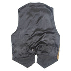 Womens Printed Waistcoat Brown V-Neck Sleeveless Crazy Pattern XL