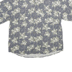 SUMMA Mens Blue Floral Print Silk Shirt XL Casual Summer Relaxed Fit