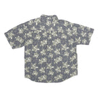 SUMMA Mens Blue Floral Print Silk Shirt XL Casual Summer Relaxed Fit