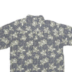 SUMMA Mens Blue Floral Print Silk Shirt XL Casual Summer Relaxed Fit