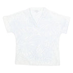 GIOVELLI Womens Printed Blouse Blue Collared Crazy Pattern M