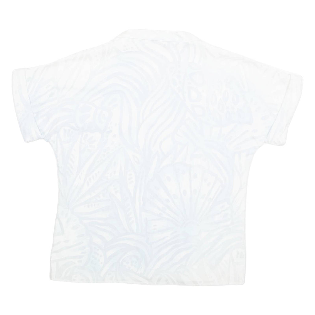 GIOVELLI Womens Printed Blouse Blue Collared Crazy Pattern M