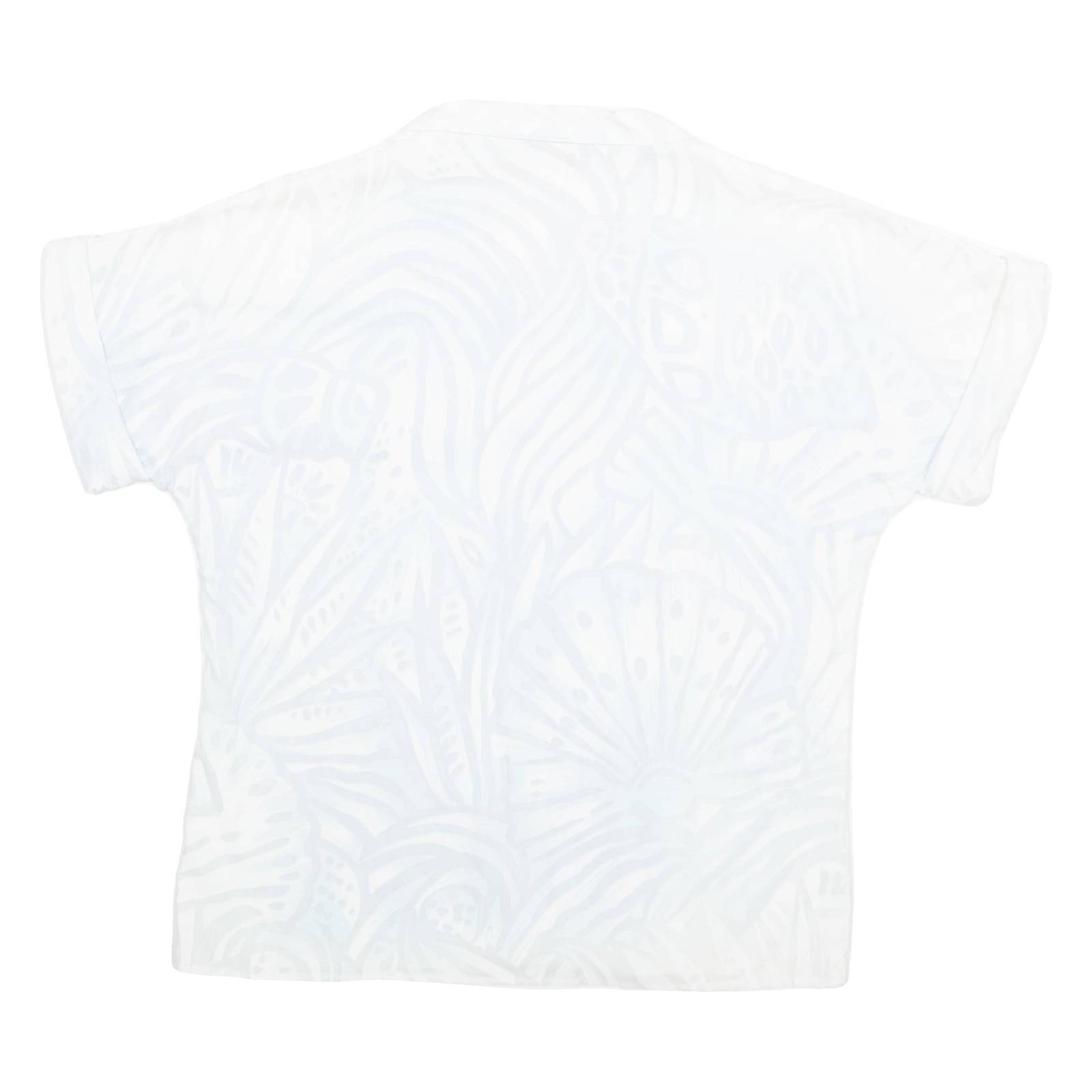 GIOVELLI Womens Printed Blouse Blue Collared Crazy Pattern M