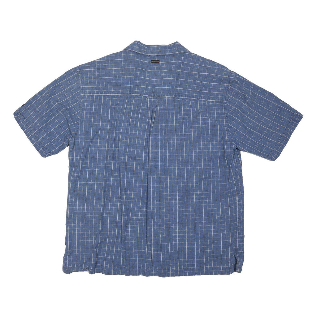 FUBU Mens Blue Checked Shirt 2XL Cotton Casual Summer Button Shirt