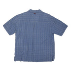 FUBU Mens Blue Checked Shirt 2XL Cotton Casual Summer Button Shirt